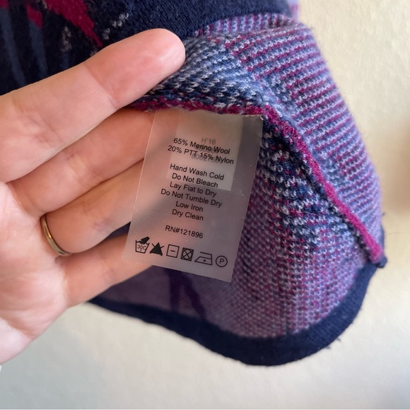 Title Nine Purple Fair Aisle Wool Blend Quarter Zip Pullover Womens Size Medium - Picture 6 of 6